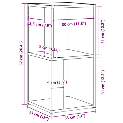 vidaXL Corner Shelves Black Oak 33 x 33 x 67 cm Engineered Wood