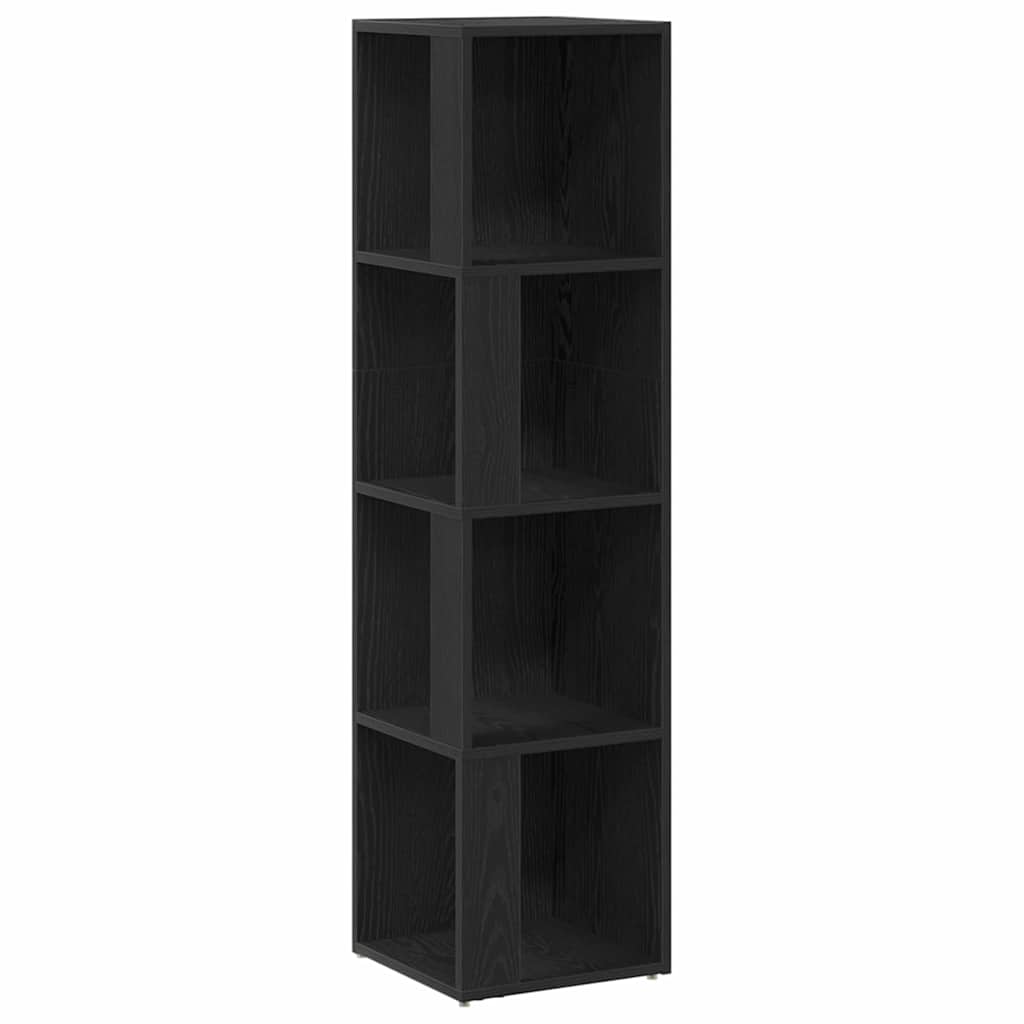 vidaXL Corner Shelves Black Oak 33 x 33 x 132 cm Engineered Wood