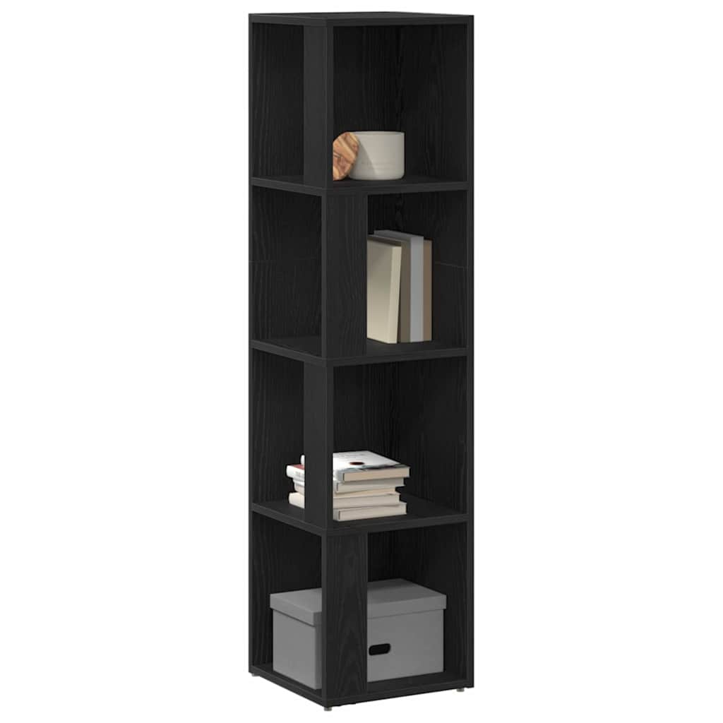 vidaXL Corner Shelves 33 x 33 x 132 cm Engineered Wood Black Oak