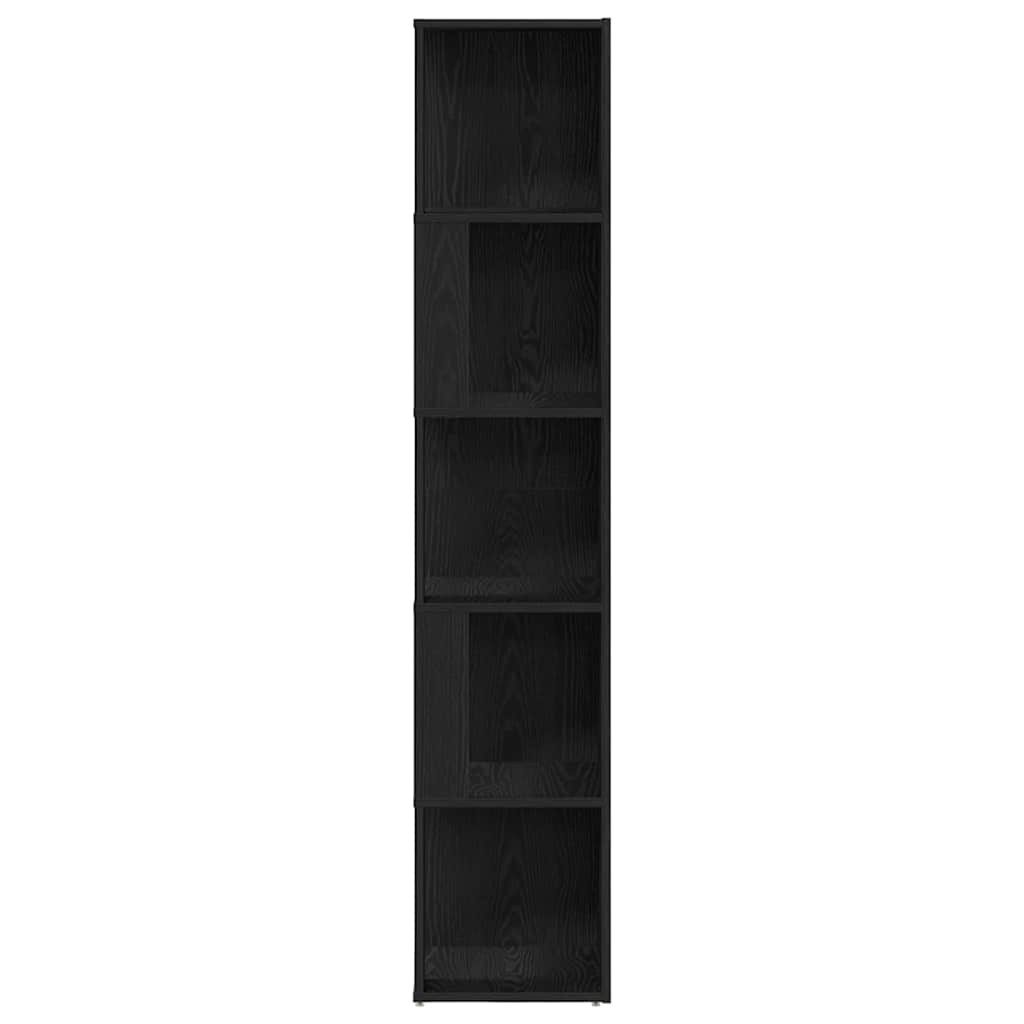 vidaXL Corner Shelves Black Oak 33 x 33 x 164.5 cm Engineered Wood