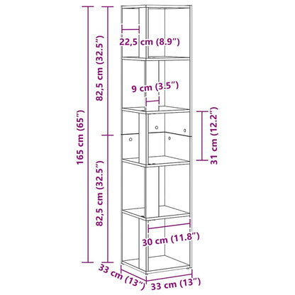 vidaXL Corner Shelves Black Oak 33 x 33 x 164.5 cm Engineered Wood