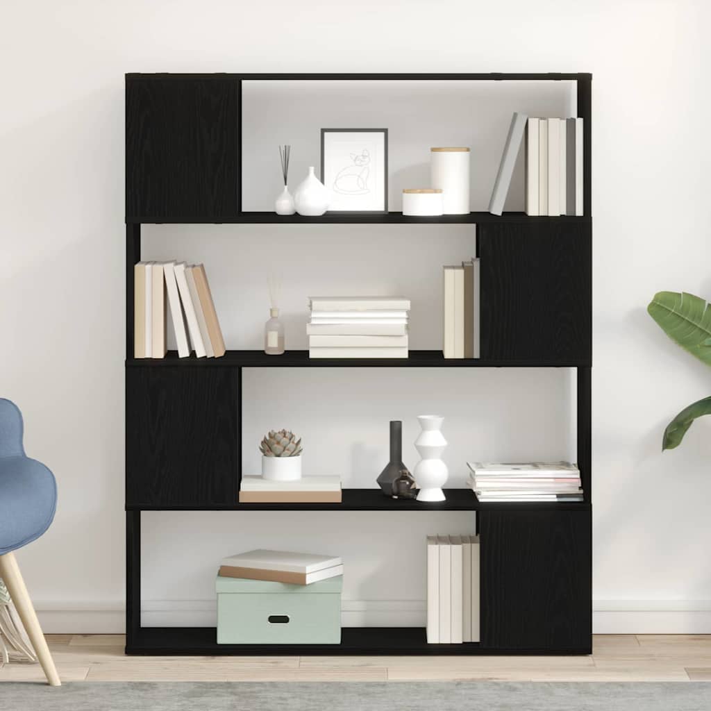 vidaXL TV Cabinet Set Black Oak 100 x 24 x 124.5 cm Engineered Wood
