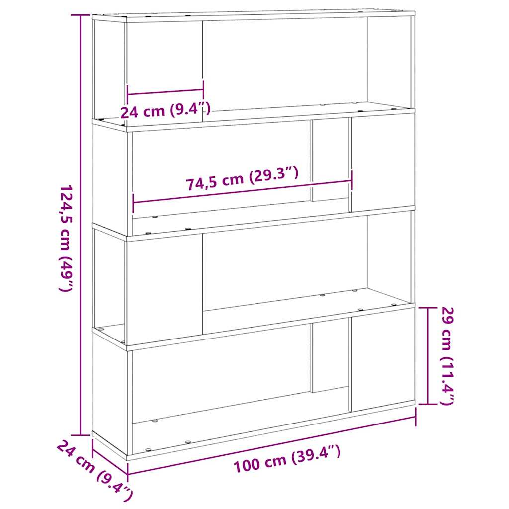 vidaXL TV Cabinet Set Black Oak 100 x 24 x 124.5 cm Engineered Wood