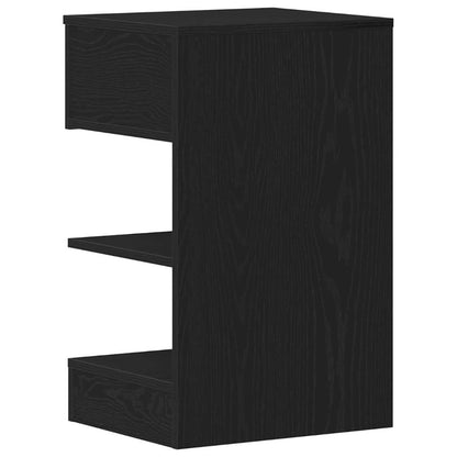 vidaXL Bedside Cabinet 2 pcs Black Oak 40 x 35 x 65 cm Engineered Wood