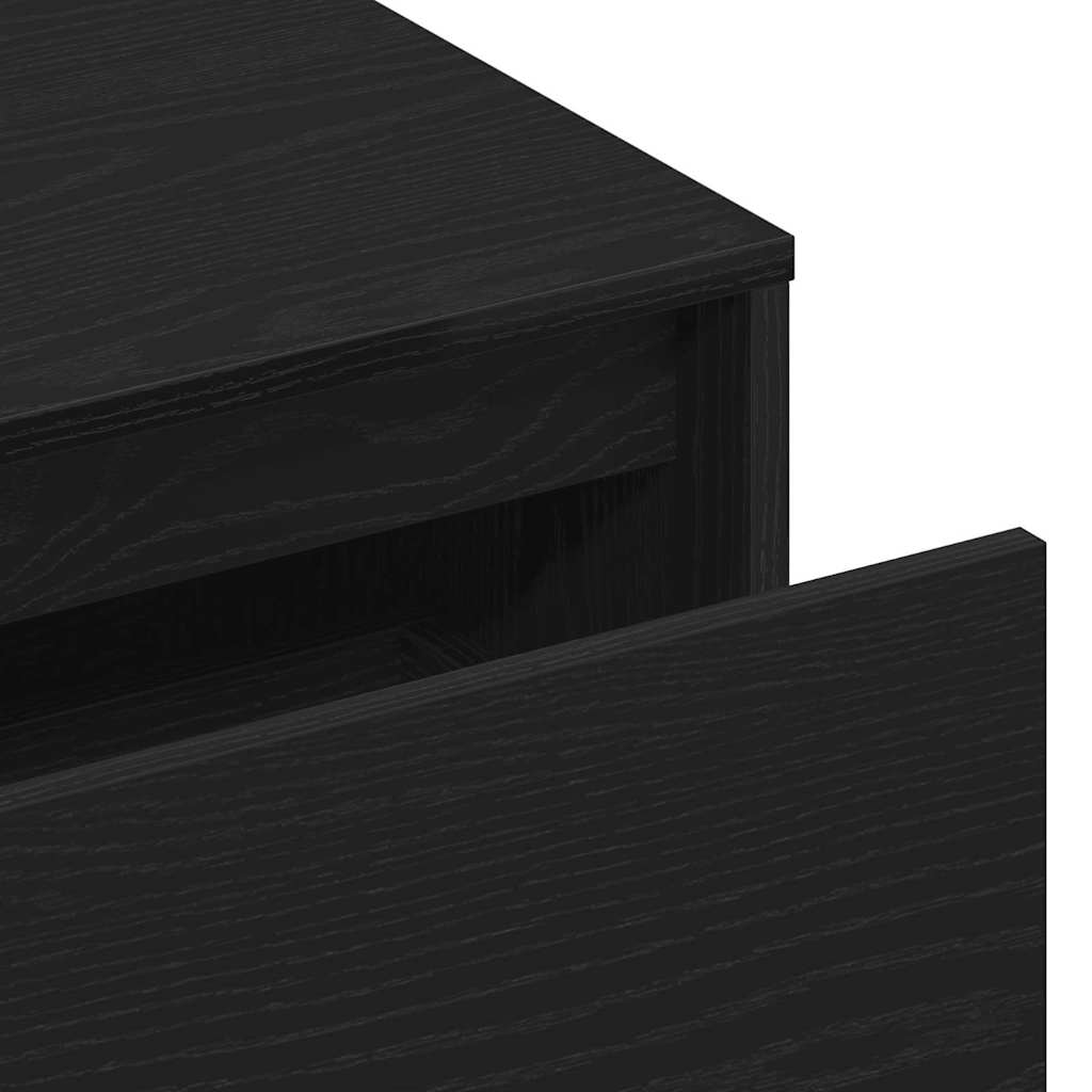 vidaXL Hall Bench Black Oak 80 x 40 x 45 cm Engineered Wood
