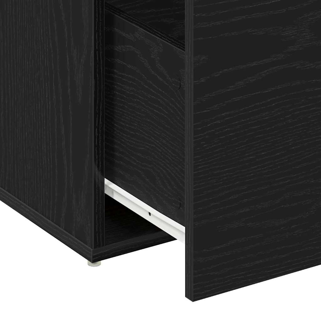 vidaXL Hall Bench Black Oak 80 x 40 x 45 cm Engineered Wood