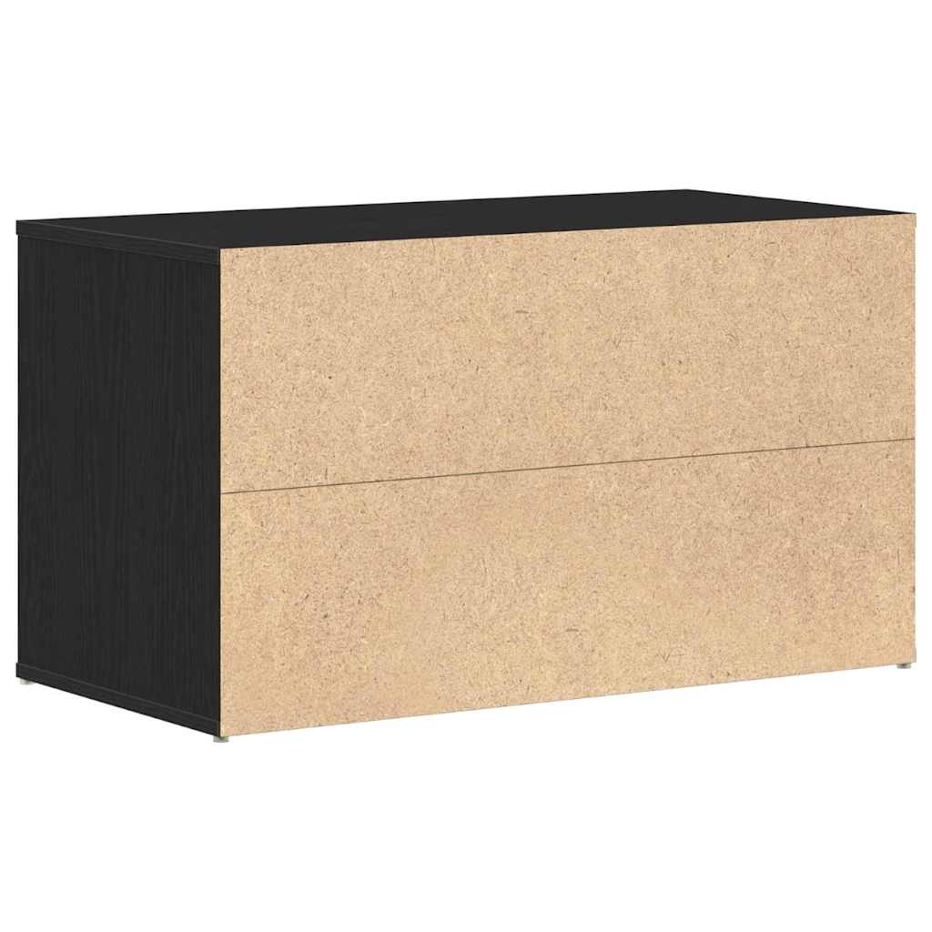 vidaXL Hall Bench Black Oak 80 x 40 x 45 cm Engineered Wood