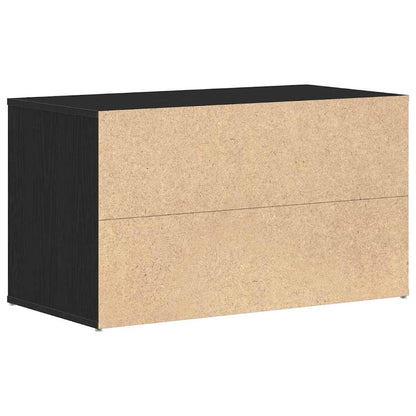 vidaXL Hall Bench Black Oak 80 x 40 x 45 cm Engineered Wood