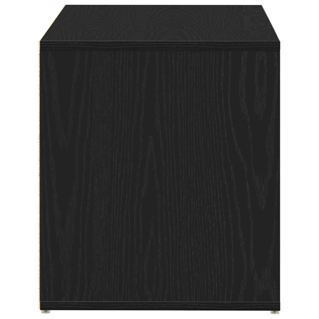 vidaXL Hall Bench Black Oak 80 x 40 x 45 cm Engineered Wood