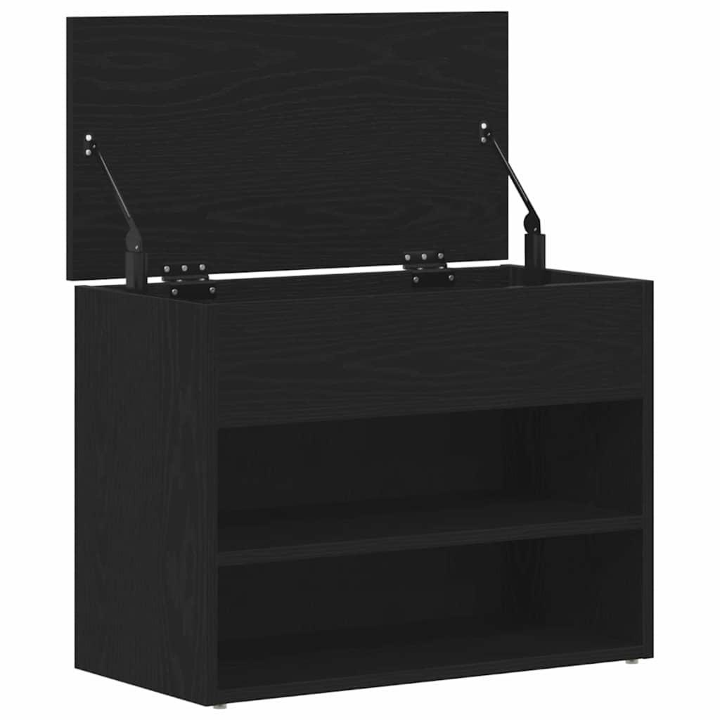 vidaXL Shoe Bench 60 x 30 x 45 cm Engineered Wood Black Oak