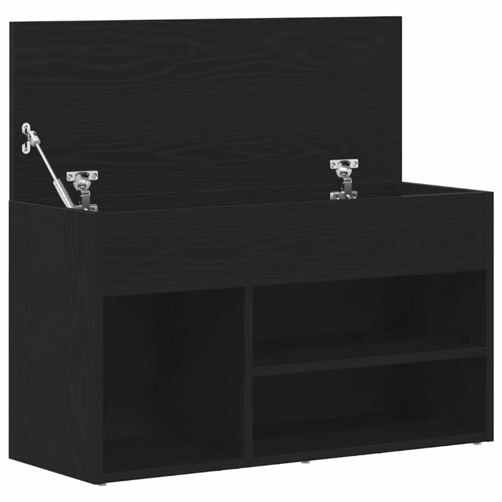 vidaXL Shoe Bench 80 x 30 x 45 cm Engineered Wood Black Oak
