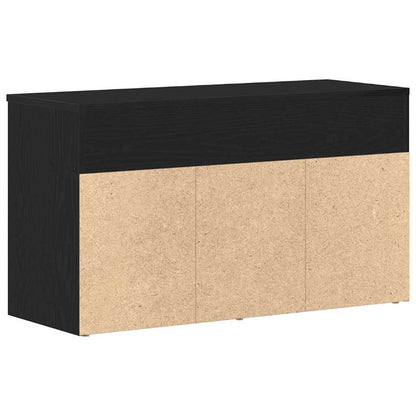 vidaXL Shoe Bench 80 x 30 x 45 cm Engineered Wood Black Oak