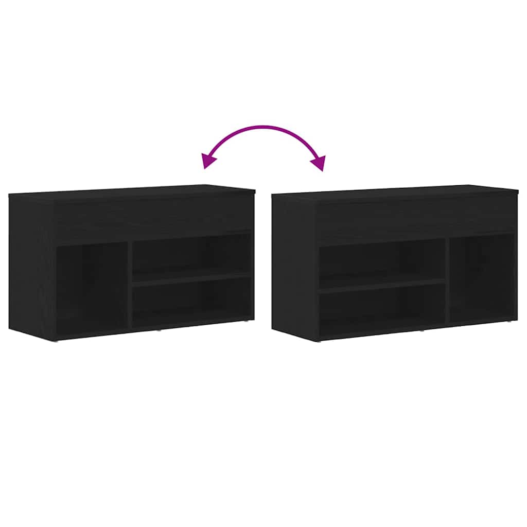 vidaXL Shoe Bench 80 x 30 x 45 cm Engineered Wood Black Oak