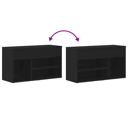 vidaXL Shoe Bench 80 x 30 x 45 cm Engineered Wood Black Oak