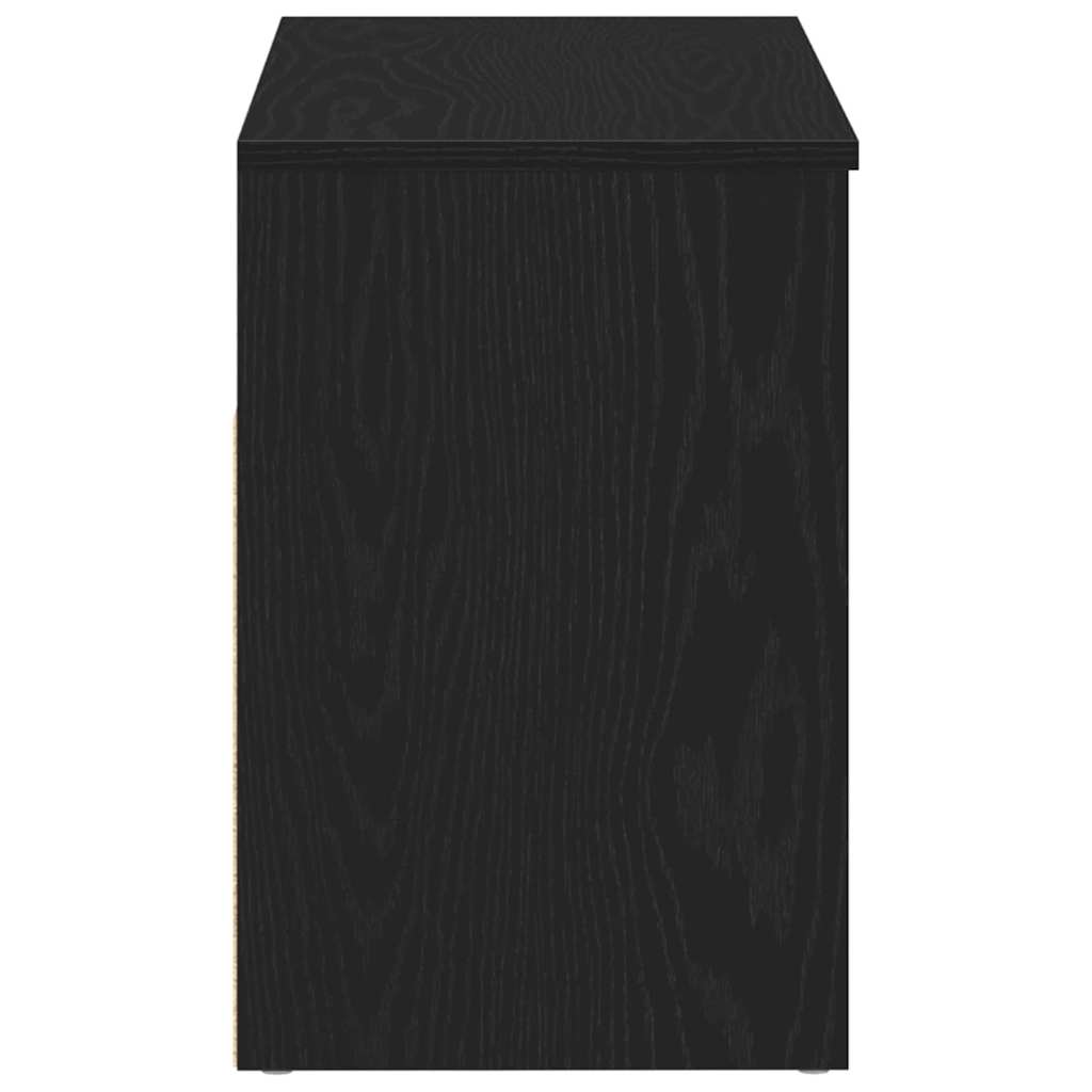 vidaXL Shoe Bench 80 x 30 x 45 cm Engineered Wood Black Oak
