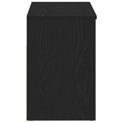 vidaXL Shoe Bench 80 x 30 x 45 cm Engineered Wood Black Oak