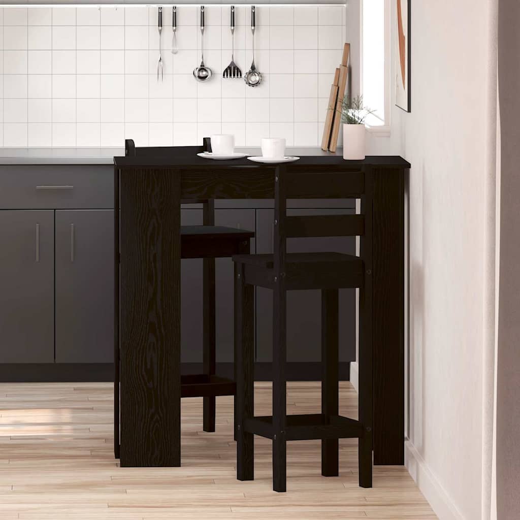 vidaXL Bar Table 102 x 50 x 103.5 cm Engineered Wood Black Oak