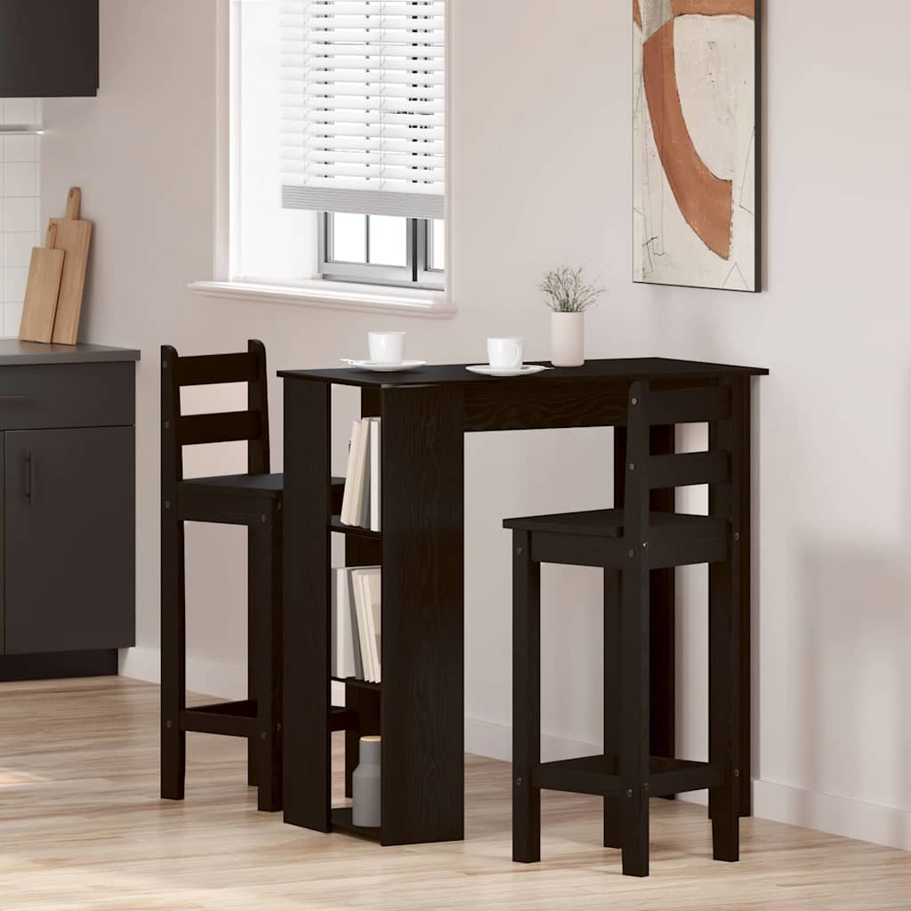 vidaXL Bar Table 102 x 50 x 103.5 cm Engineered Wood Black Oak