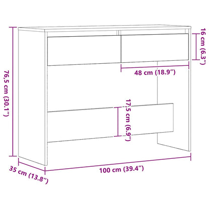 vidaXL Console Table Black Oak 100 x 35 x 76.5 cm Engineered Wood