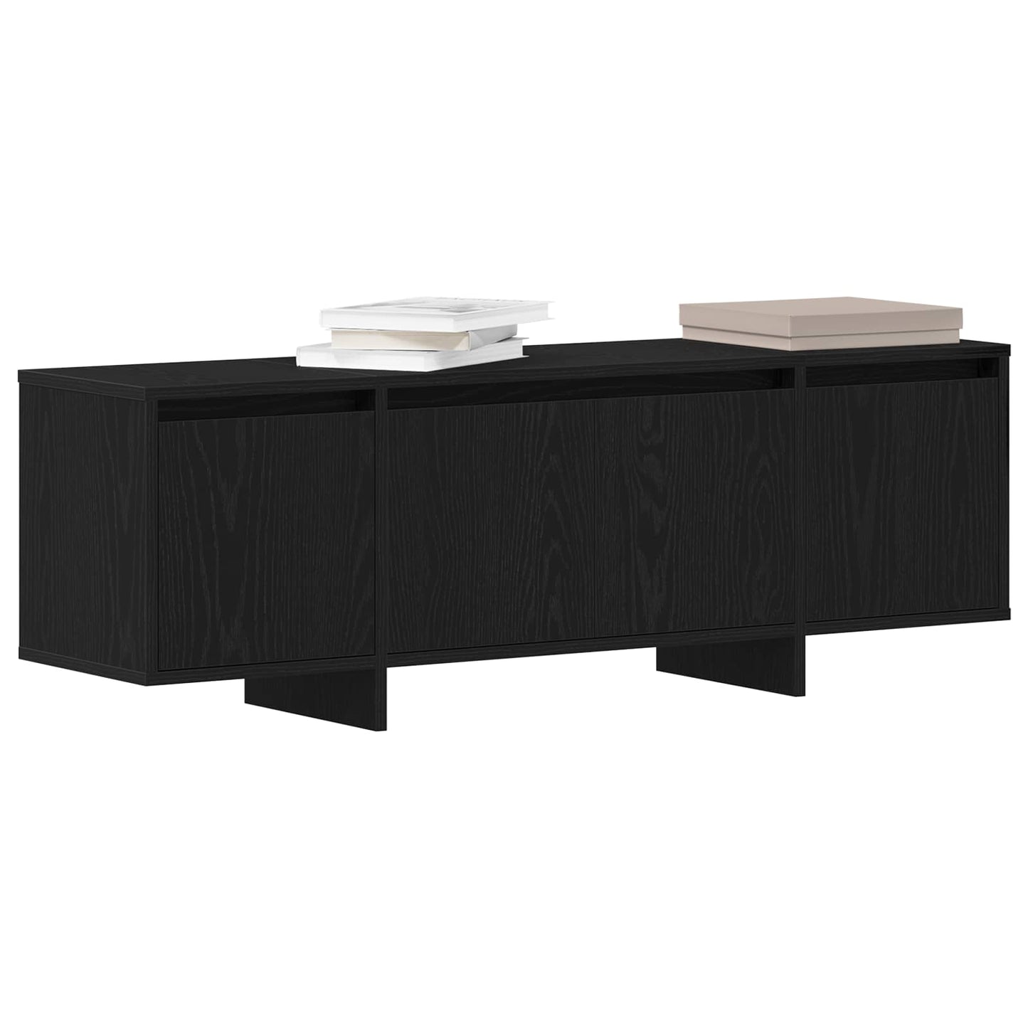 vidaXL TV Cabinet Black Oak 120 x 30 x 40.5 cm Engineered Wood