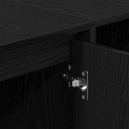 vidaXL TV Cabinet 130 x 35 x 50 cm Black Oak Engineered Wood