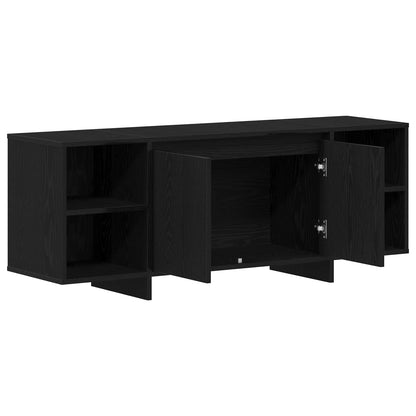 vidaXL TV Cabinet 130 x 35 x 50 cm Black Oak Engineered Wood