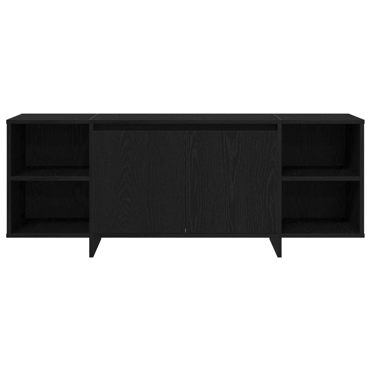 vidaXL TV Cabinet 130 x 35 x 50 cm Black Oak Engineered Wood