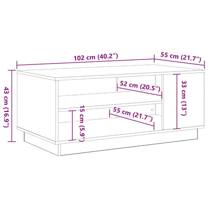 vidaXL Coffee Table Black Oak 102 x 55 x 43 cm Engineered Wood