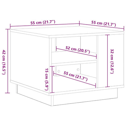 vidaXL Coffee Table Black Oak 55 x 55 x 42 cm Engineered Wood