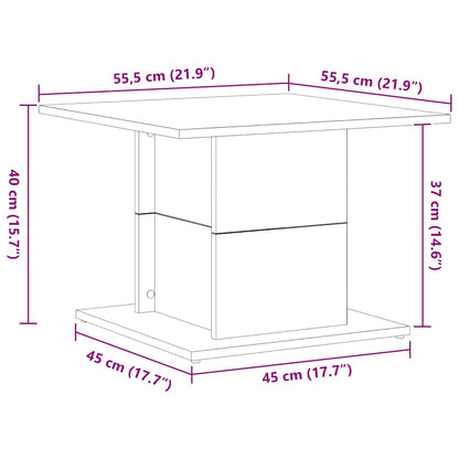 vidaXL Coffee Table Black Oak 55.5 x 55.5 x 40 cm Engineered Wood