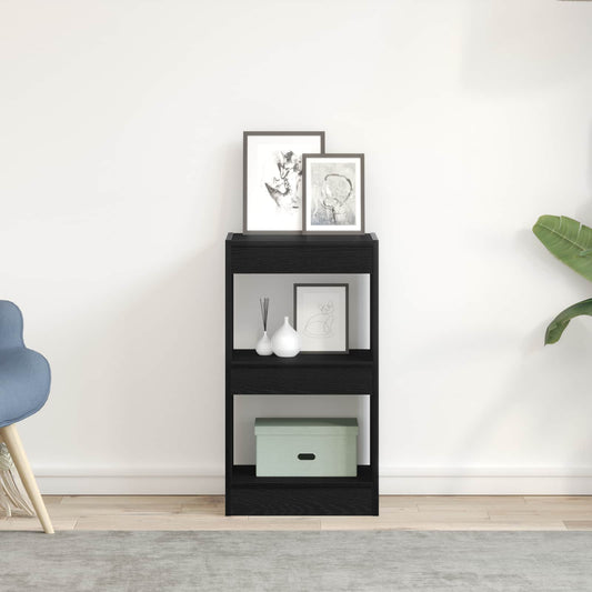 vidaXL Book Cabinet 2-Tier 40 x 30 x 71.5 cm Engineered Wood Black Oak
