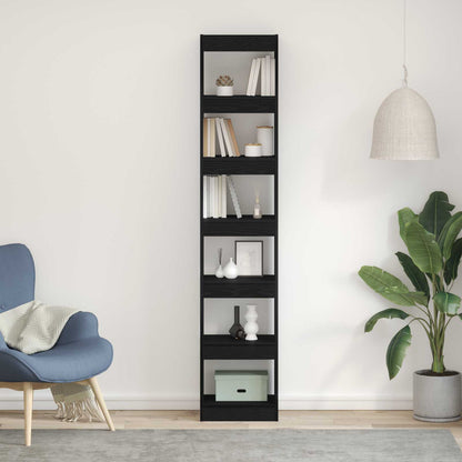 vidaXL Book Cabinet Black Oak 40 x 30 x 198 cm Engineered Wood