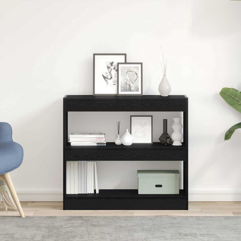 vidaXL Book Cabinet 2 pcs Black Oak 80 x 30 x 72 cm Engineered Wood