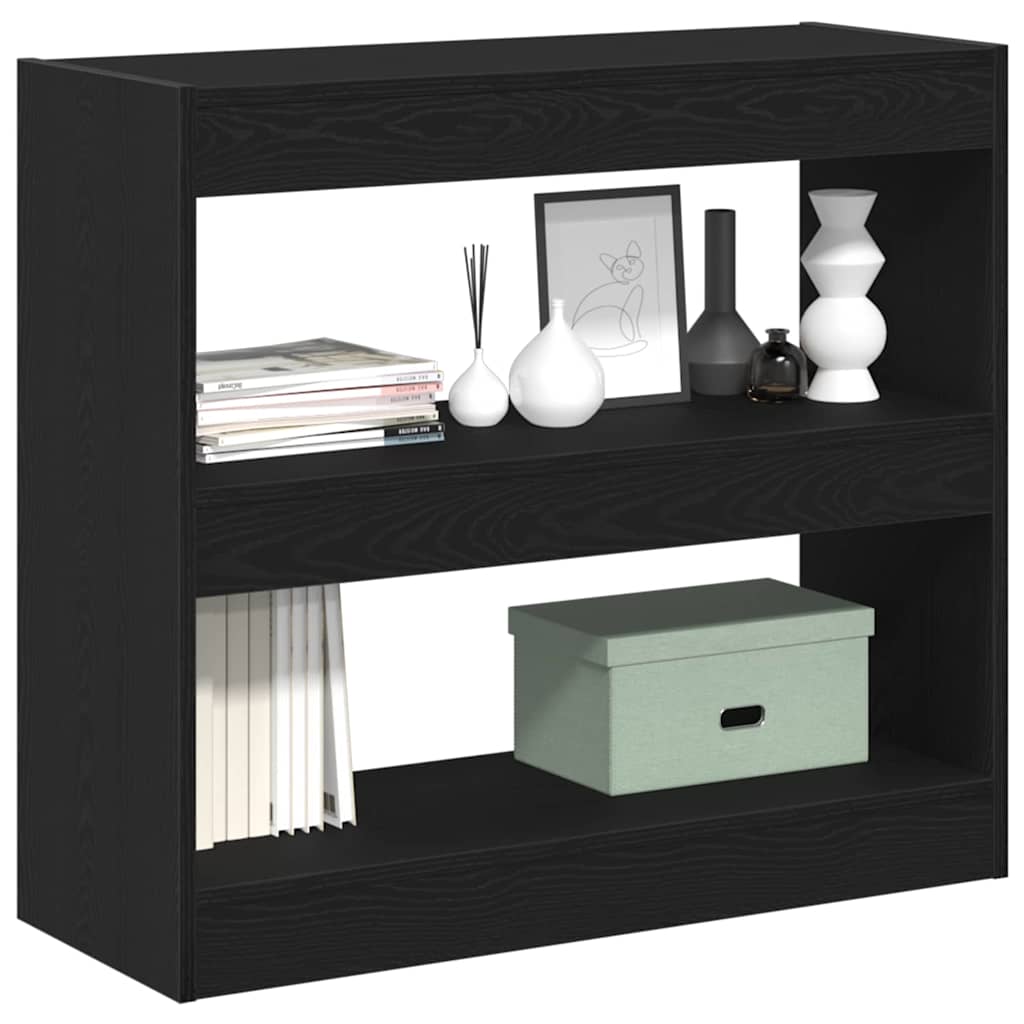 vidaXL Book Cabinet 2 pcs Black Oak 80 x 30 x 72 cm Engineered Wood