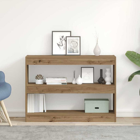 vidaXL Bookcase 2-Tier 100 x 30 x 72 cm Engineered Wood Artisan oak