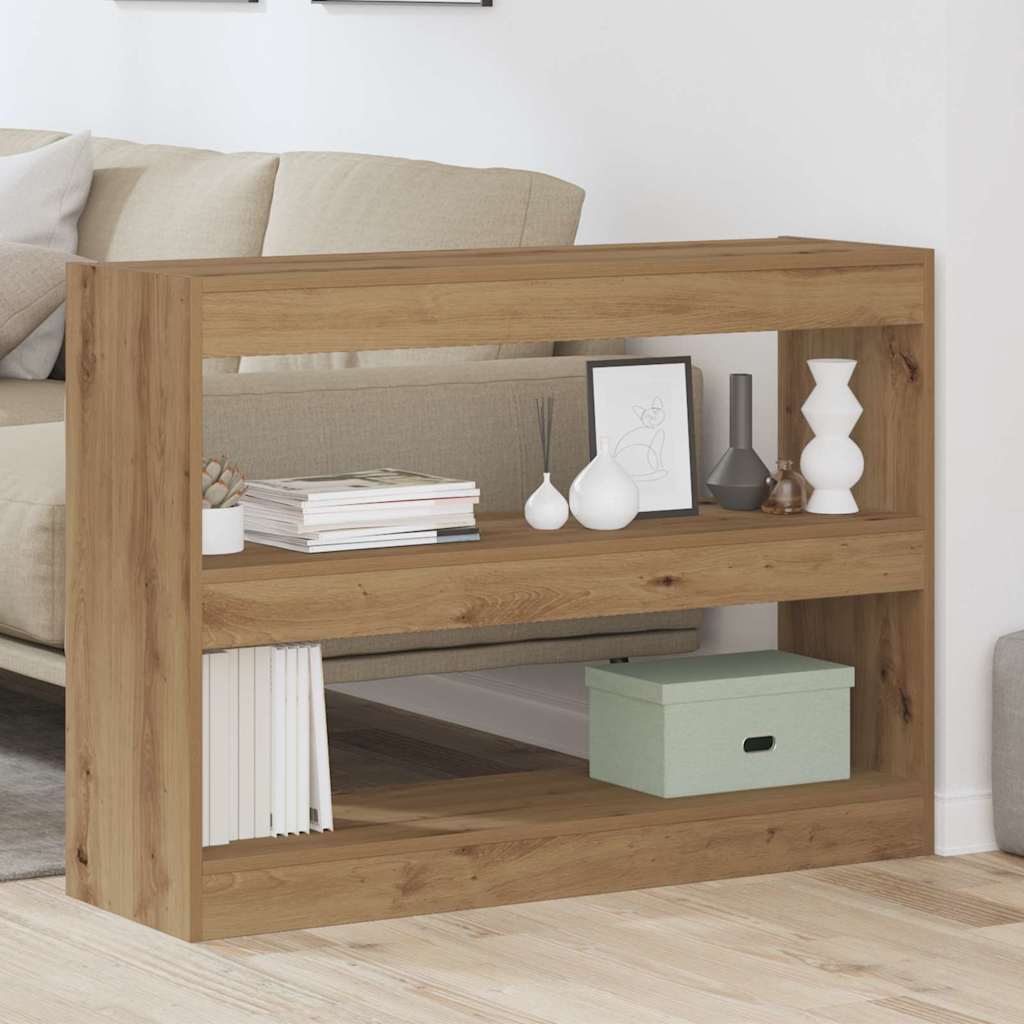 vidaXL Bookcase 2-Tier 100 x 30 x 72 cm Engineered Wood Artisan oak