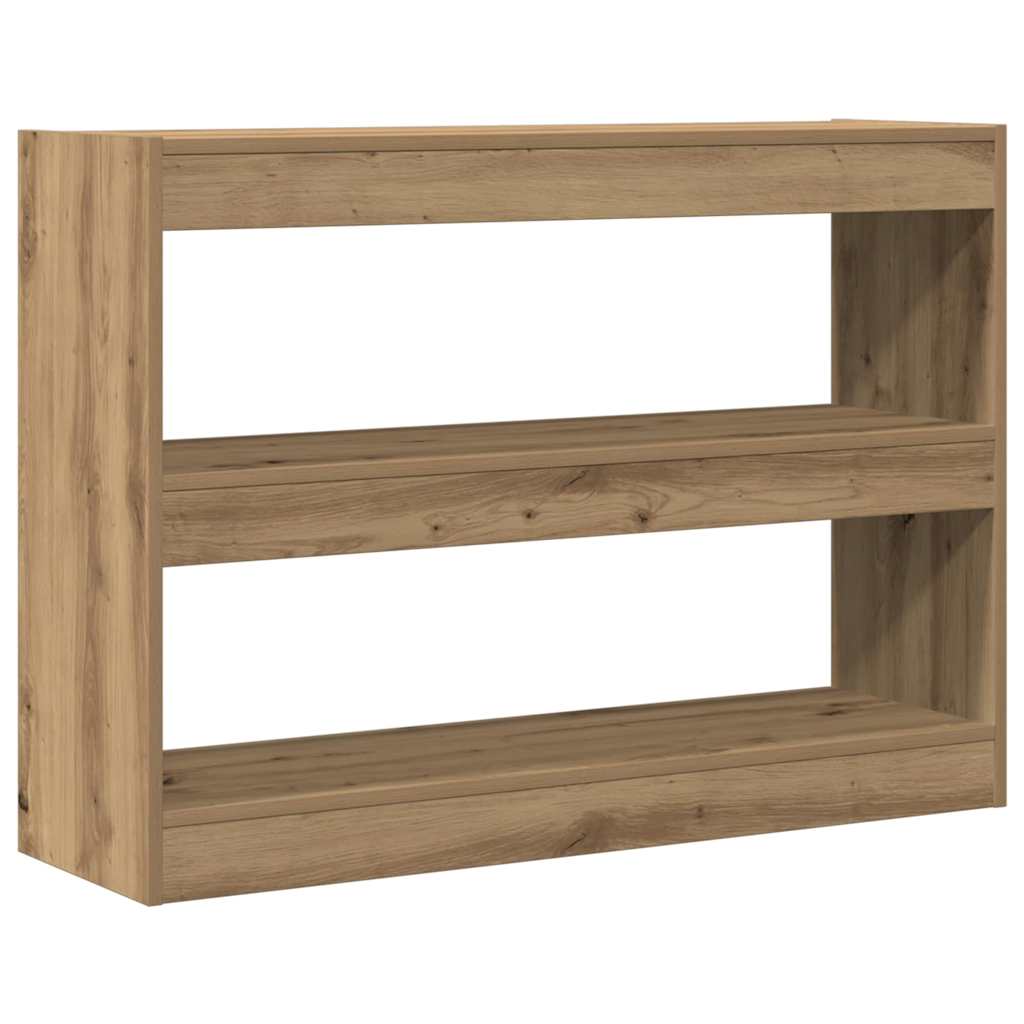 vidaXL Bookcase 2-Tier 100 x 30 x 72 cm Engineered Wood Artisan oak