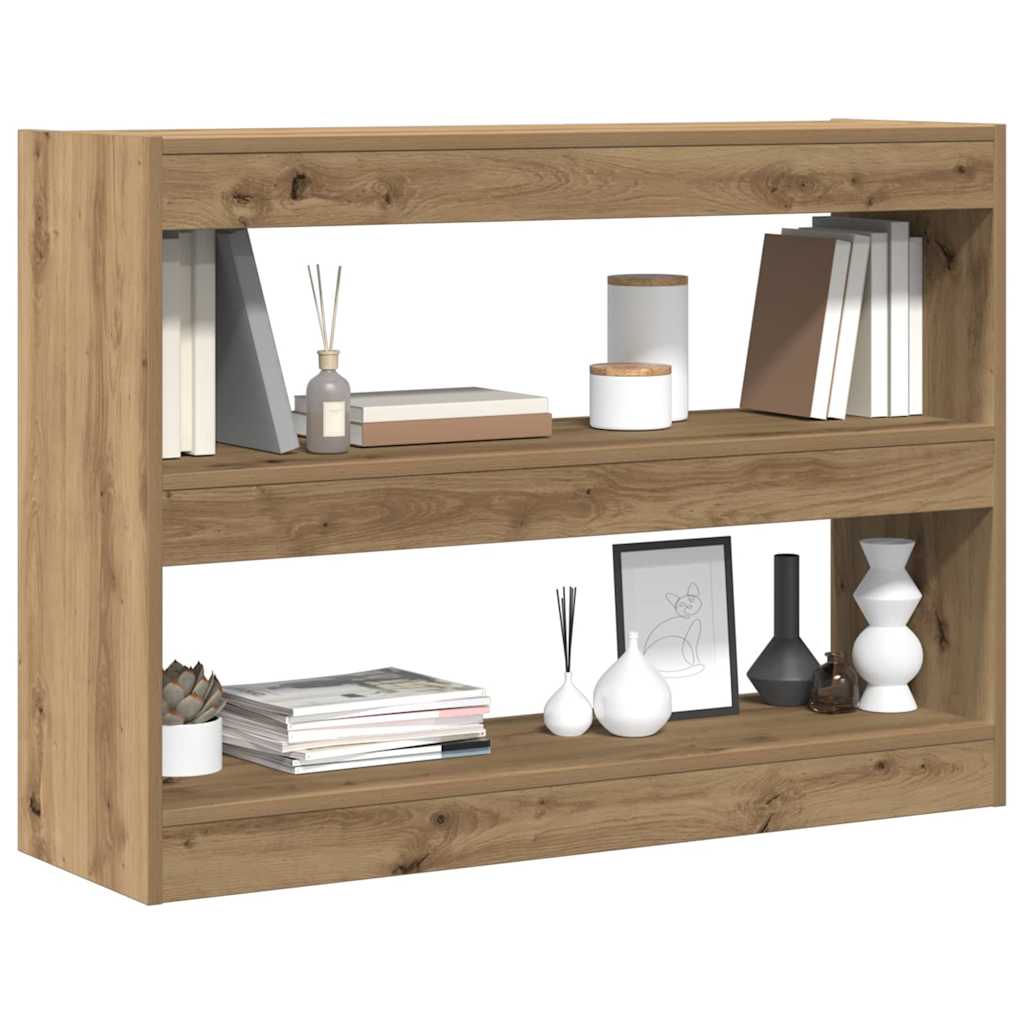 vidaXL Bookcase 2-Tier 100 x 30 x 72 cm Engineered Wood Artisan oak