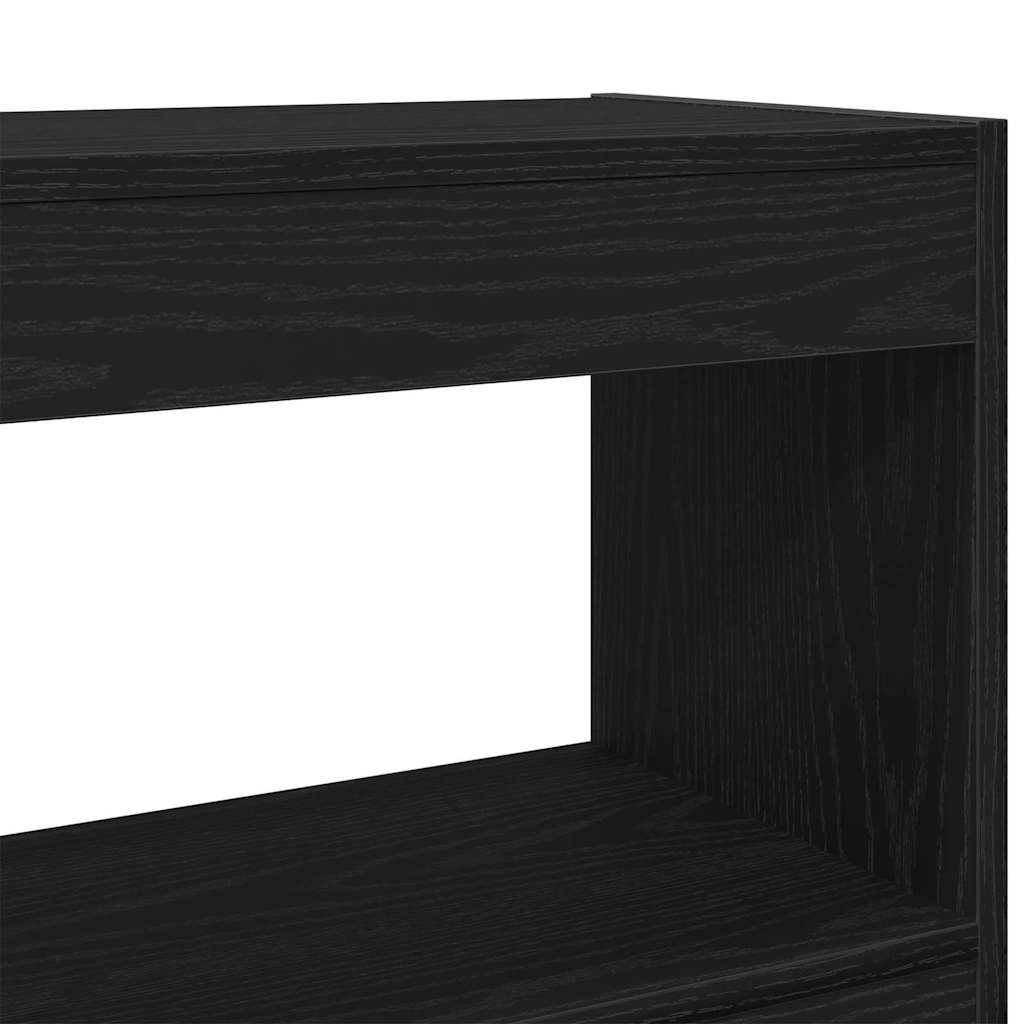 vidaXL Bookcase 2-Tier 100 x 30 x 72 cm Engineered Wood Black Oak