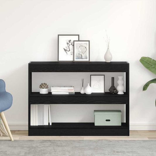 vidaXL Bookcase 2-Tier 100 x 30 x 72 cm Engineered Wood Black Oak