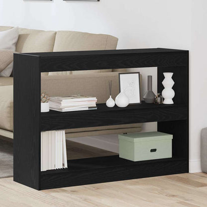 vidaXL Bookcase 2-Tier 100 x 30 x 72 cm Engineered Wood Black Oak