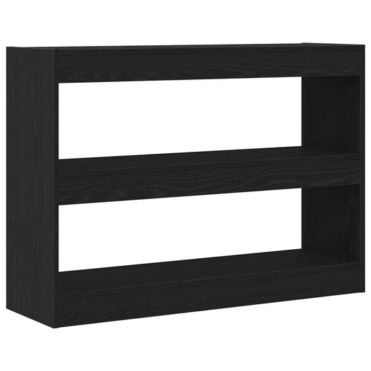 vidaXL Bookcase 2-Tier 100 x 30 x 72 cm Engineered Wood Black Oak