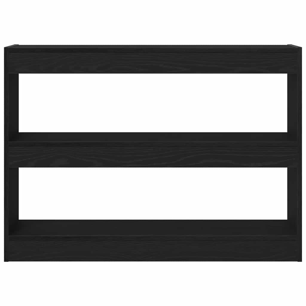 vidaXL Bookcase 2-Tier 100 x 30 x 72 cm Engineered Wood Black Oak
