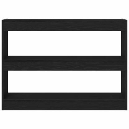 vidaXL Bookcase 2-Tier 100 x 30 x 72 cm Engineered Wood Black Oak