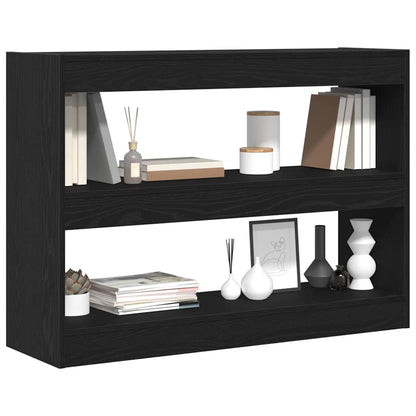 vidaXL Bookcase 2-Tier 100 x 30 x 72 cm Engineered Wood Black Oak