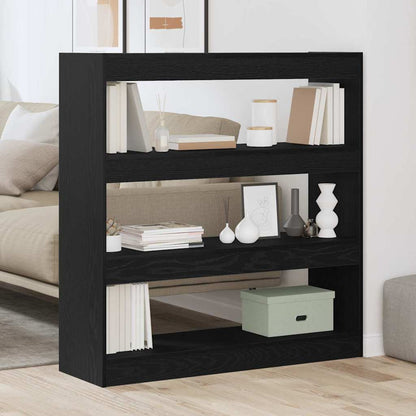 vidaXL Book Cabinet 3-Tier 100 x 30 x 103 cm Engineered Wood Black Oak