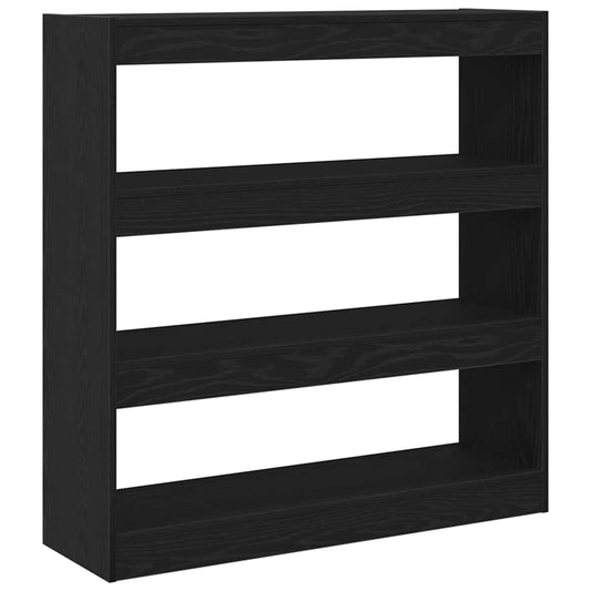 vidaXL Book Cabinet 3-Tier 100 x 30 x 103 cm Engineered Wood Black Oak