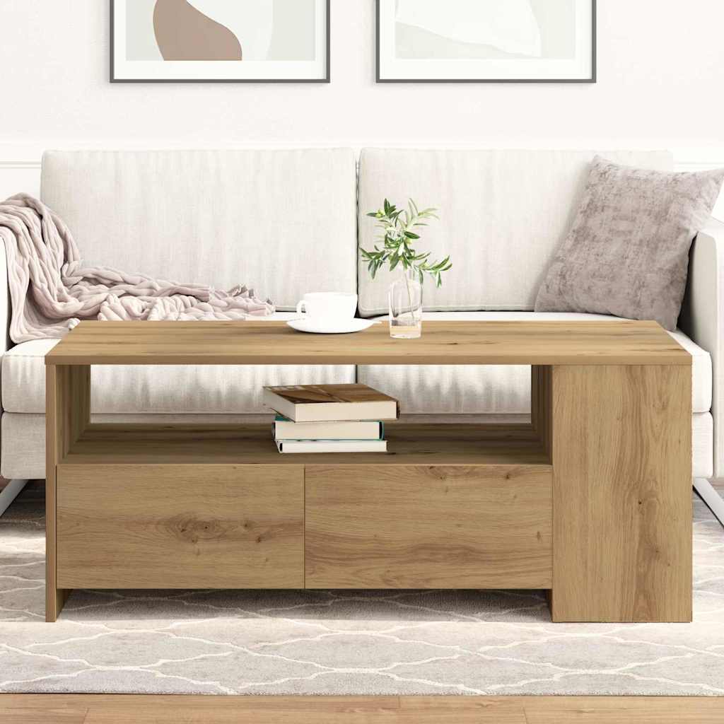vidaXL Coffee Table Artisan Oak 102 x 55 x 43.5 cm Engineered Wood