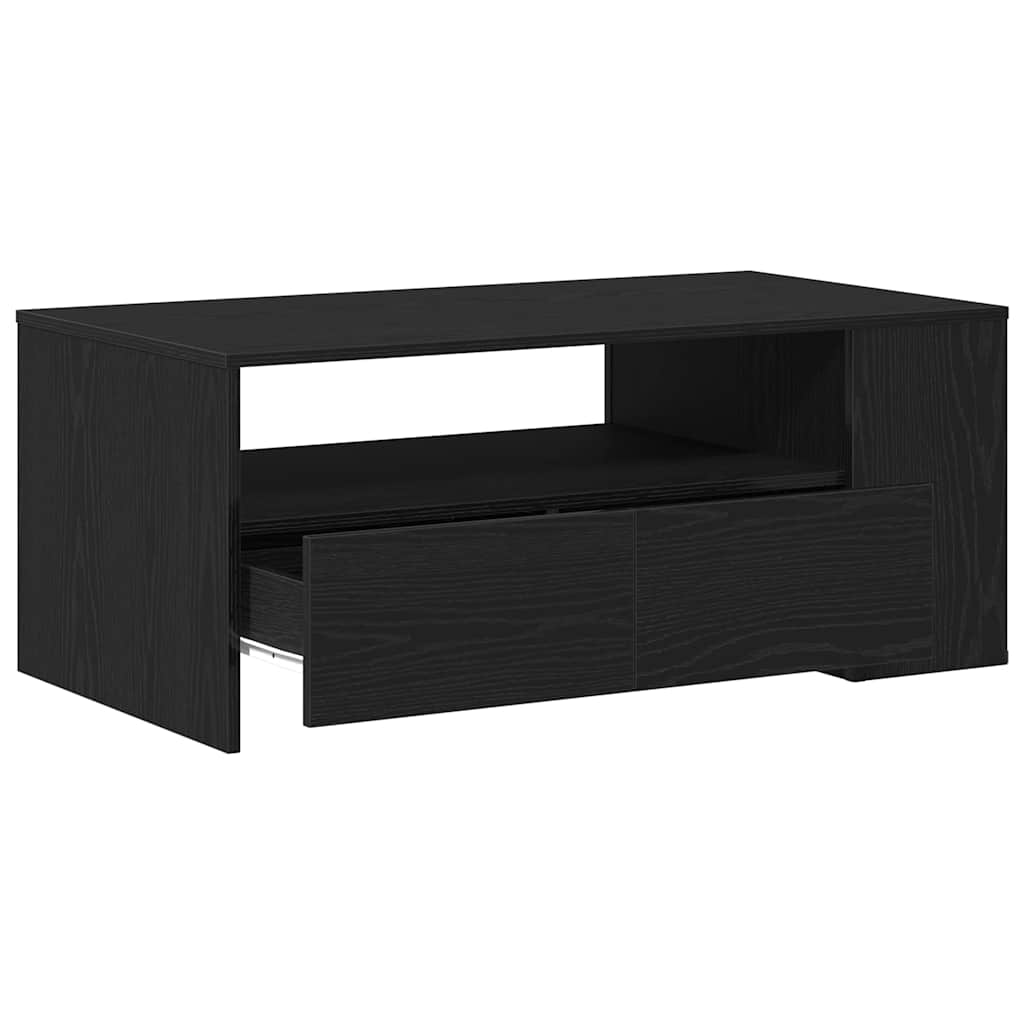 vidaXL Coffee Table Black Oak 102 x 55 x 43.5 cm Engineered Wood