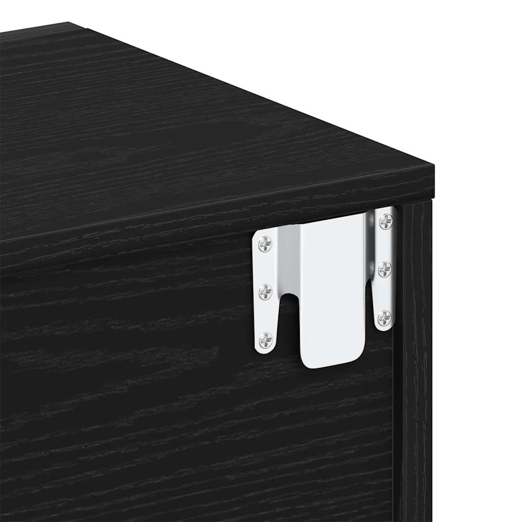 vidaXL Bedside Cabinet 2 pcs Black Oak 46 x 30 x 30 cm Engineered Wood